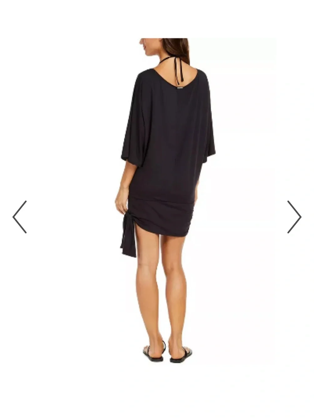 Michael Kors Black Swim Coverup Tunic with Side Tie